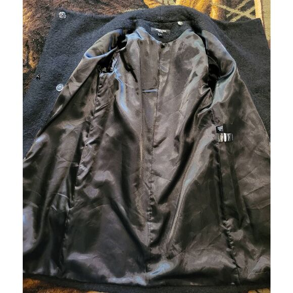 Kenneth Cole Coat Women's Small Black Asymmetrical Boucle Walker Coat Wool - Picture 4 of 7